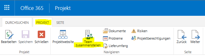 Team zusammenstellen